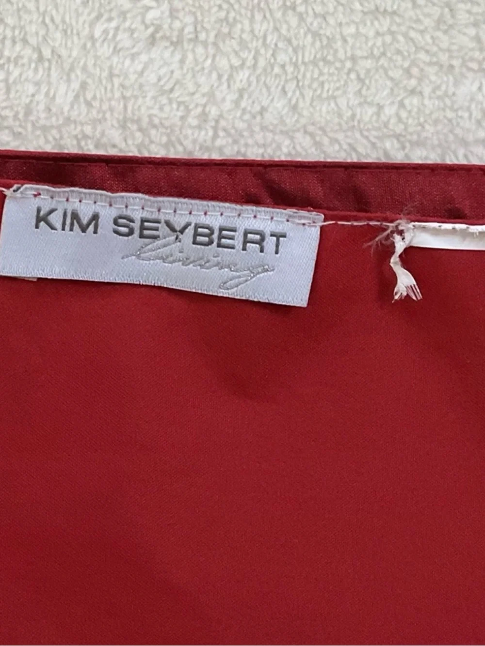 Kim Seybert Regent Beaded Table Runner 14x72 Red Gold Christmas